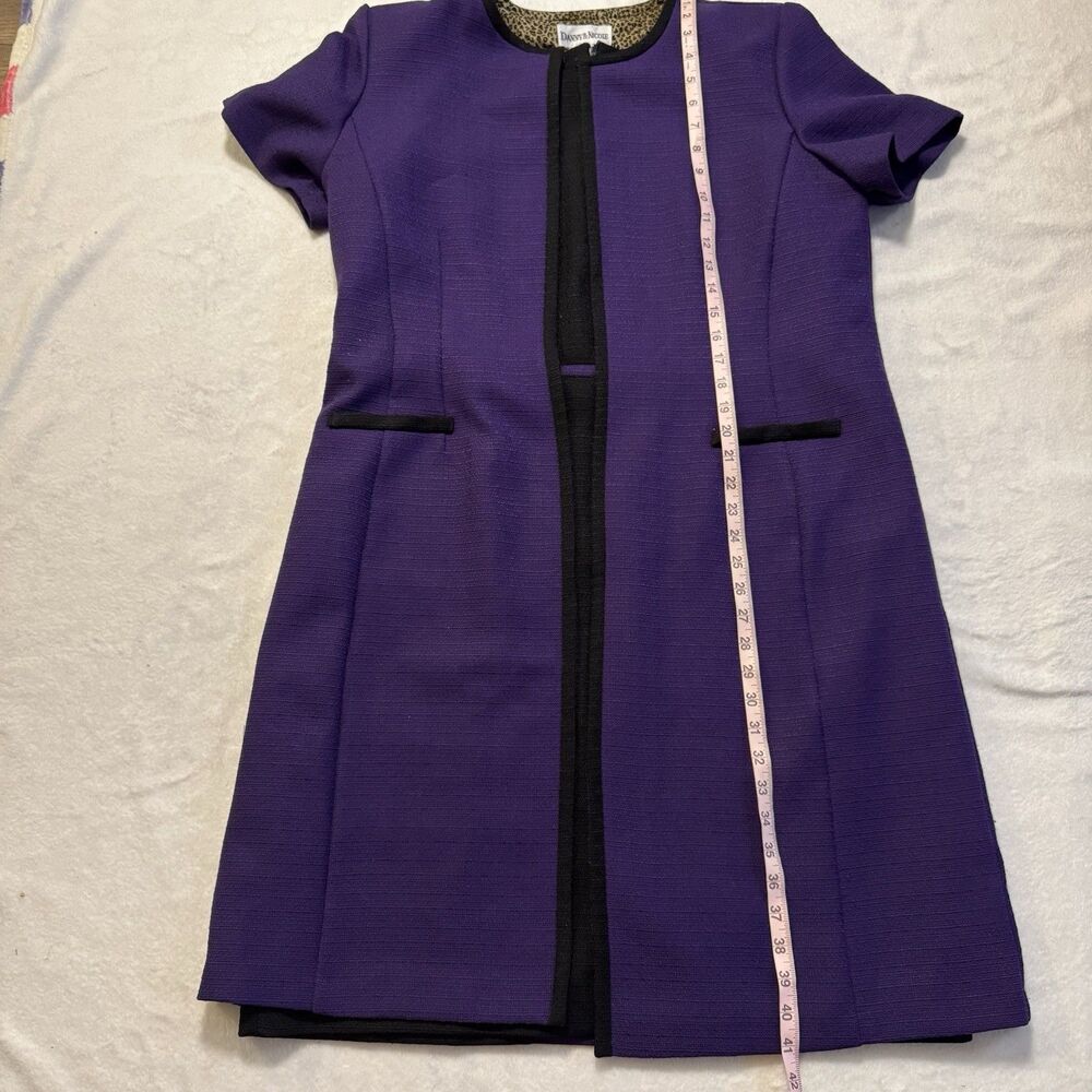 Danny & Nicole Women’s Size 16 Purple Black Dress & Short Sleeve Jacket 2 Piece - Picture 4 of 16